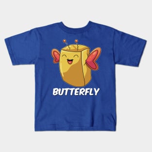 Butterfly Pun Butter Wings English Funny Word Play Kids T-Shirt